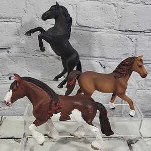 Schleich Horse Figures Lot Clydesdale Cayenne Black Mustang Stallion Realistic